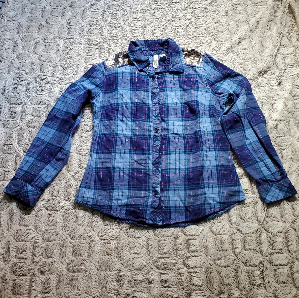 Route 66 Flannel with Sequins Size Medium